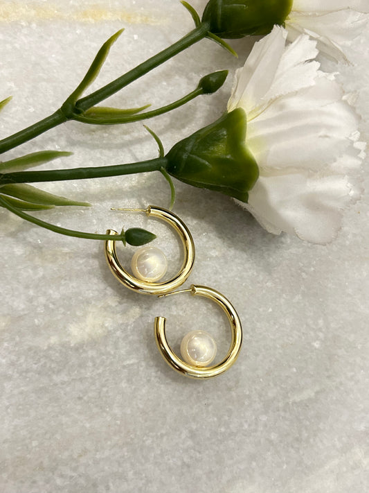 Luné Arc Pearl Hoops