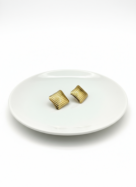 Golden Square Studs