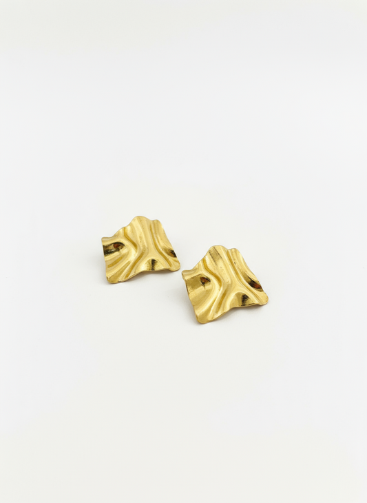 Golden Wave Earrings - Big Size