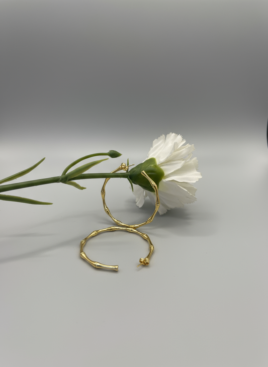 Golden Bambū Bold Hoops