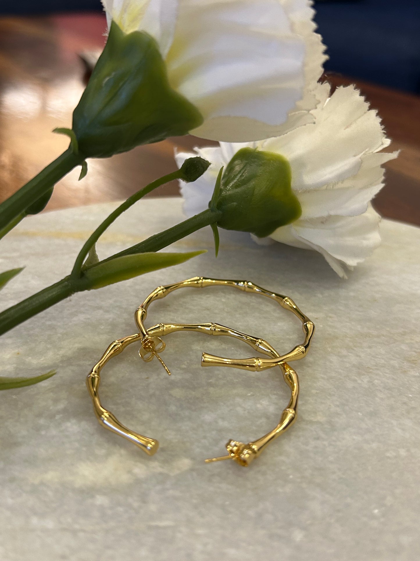 Golden Bambū Bold Hoops