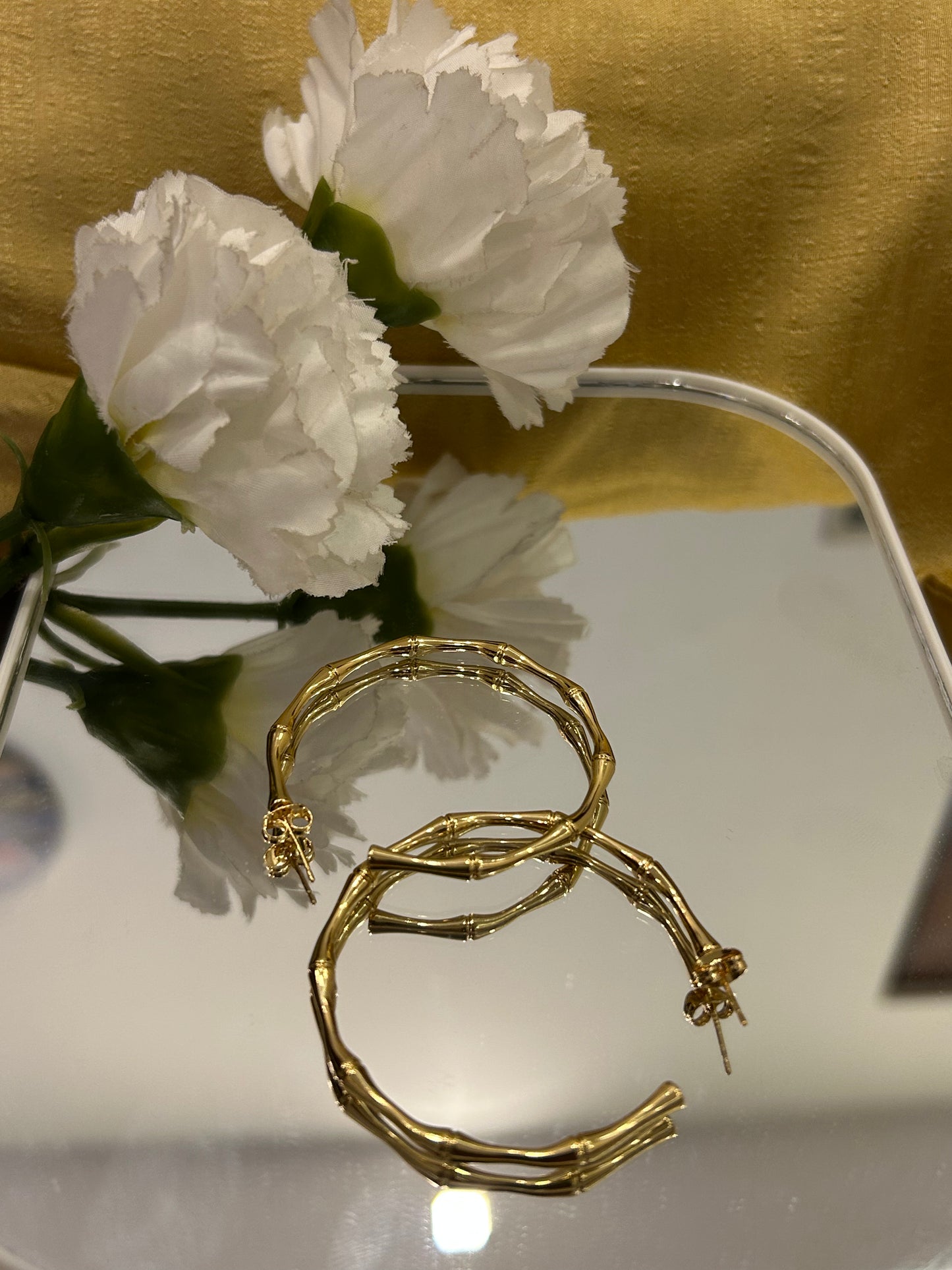 Golden Bambū Bold Hoops