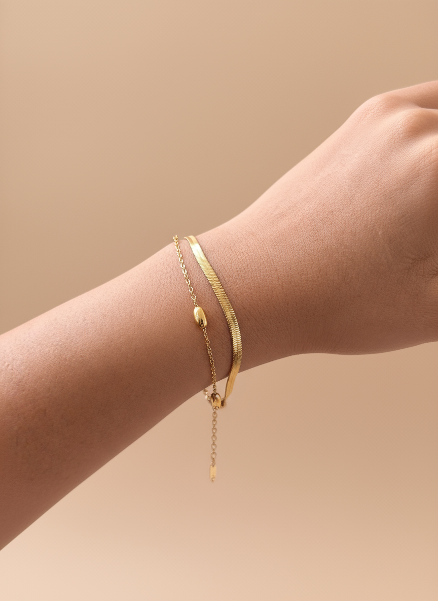 Snake Drop Double Layer Bracelet