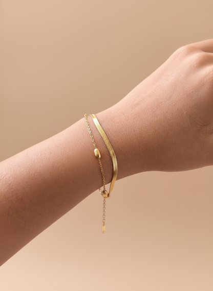 Snake Drop Double Layer Bracelet