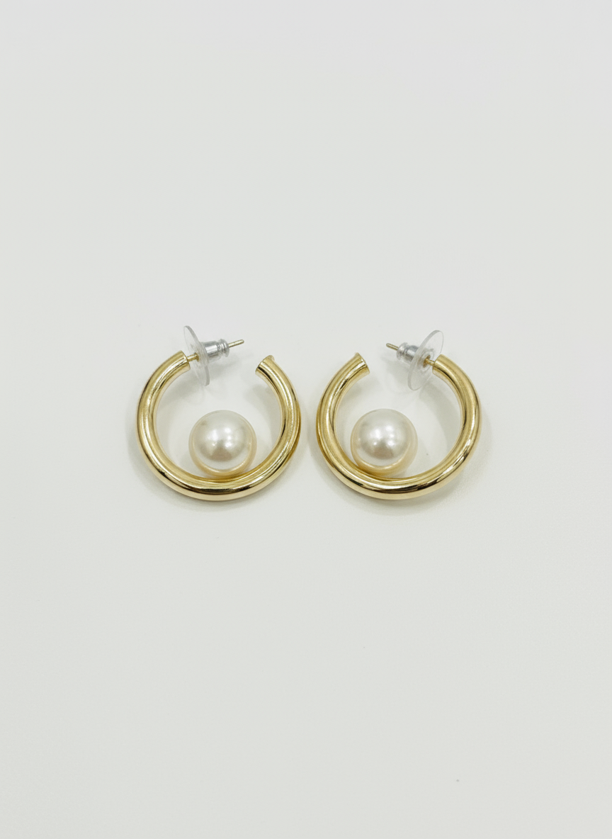 Luné Arc Pearl Hoops