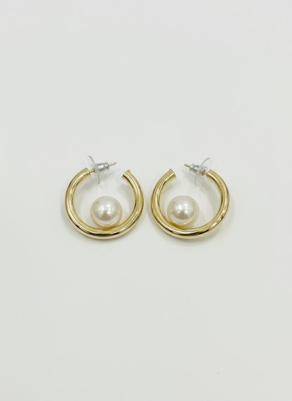 Luné Arc Pearl Hoops