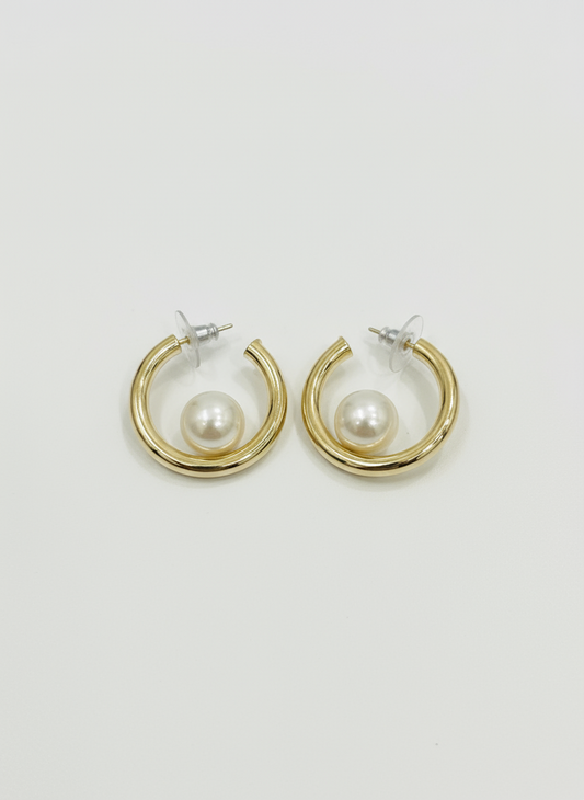 Luné Arc Pearl Hoops
