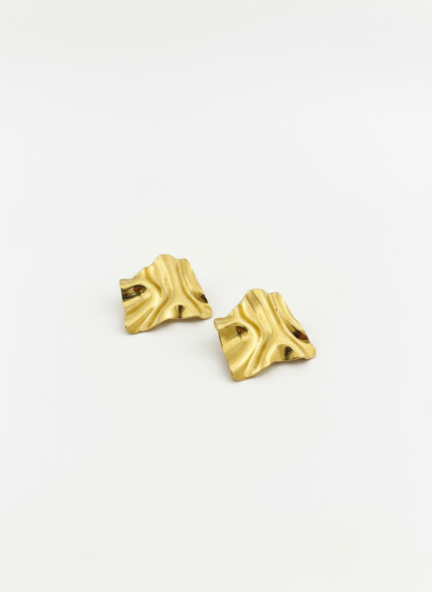 Golden Wave Earrings - Big Size